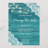 Blaue Holzbalken und Streichleuchten ändern das Da Einladung (Vorne/Hinten)