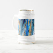 blaue Holzbretter Bierglas (Vorderseite Links)