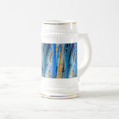 blaue Holzbretter Bierglas (VorderseiteRechts)