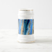 blaue Holzbretter Bierglas (Mittel)