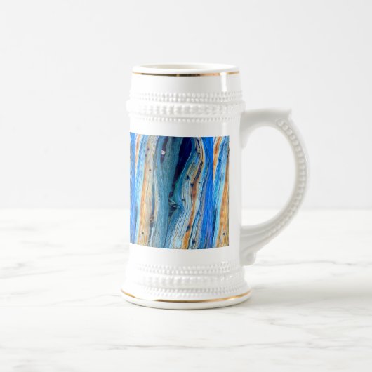 blaue Holzbretter Bierglas (Rechts)