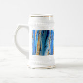 blaue Holzbretter Bierglas (Links)