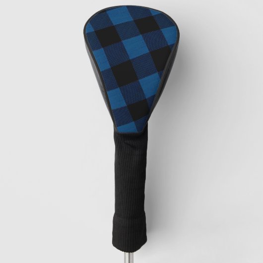 Blaue Holzfäller-Karo Golf Headcover (Vorderseite)