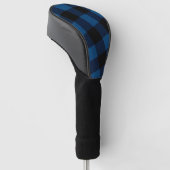 Blaue Holzfäller-Karo Golf Headcover (angewinkelt)