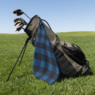 Blaue Holzfäller-Karo Golfhandtuch