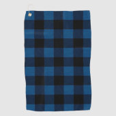 Blaue Holzfäller-Karozeichnung Golfhandtuch (Vorderseite)