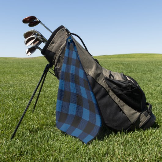 Blaue Holzfäller-Karozeichnung Golfhandtuch (Gras)