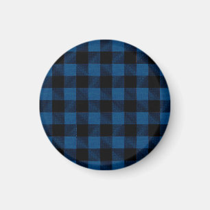 Blaue Holzfäller-Karozeichnung Magnet
