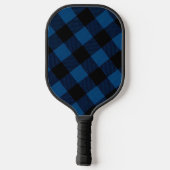 Blaue Holzfäller-Karozeichnung Pickleball Schläger (Rückseite)