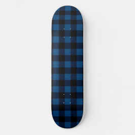 Blaue Holzfäller-Karozeichnung Skateboard