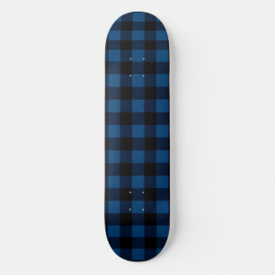 Blaue Holzfäller-Karozeichnung Skateboard