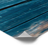 Blaue Holzmauer. Abstrakter Hintergrund und Poster (Ecke)