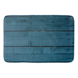 Blaue Holzplanken Badematte