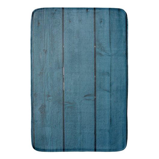Blaue Holzplanken Badematte (Vorderseite Vertikal)