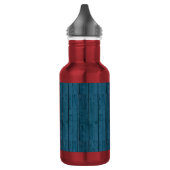 Blaue Holzplanken Edelstahlflasche (Links)