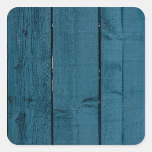 Blaue Holzplanken Quadratischer Aufkleber