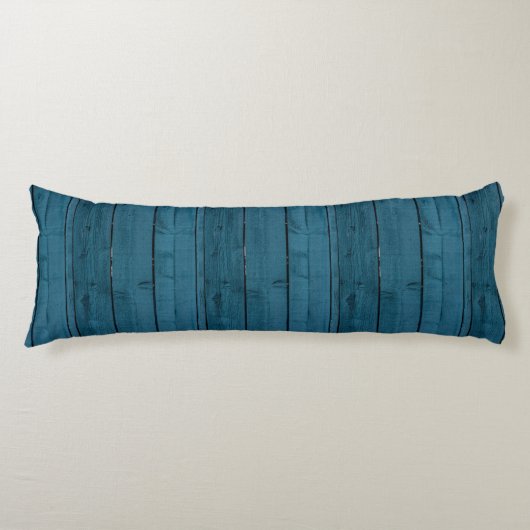 Blaue Holzplanken Seitenschläferkissen (Vorderseite)