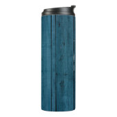 Blaue Holzplanken Thermosbecher (Nach links gedreht)