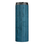 Blaue Holzplanken Thermosbecher (Rückseite)
