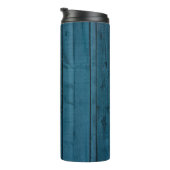 Blaue Holzplanken Thermosbecher (Nach rechts gedreht)