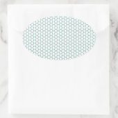 Blaue Honey Comb Muster Ovaler Aufkleber (Tasche)