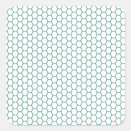 Blaue Honey Comb Muster Quadratischer Aufkleber (Vorderseite)