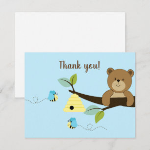 Blaue Honigbär Hummel Bo Flache Dankeskarten Einladung
