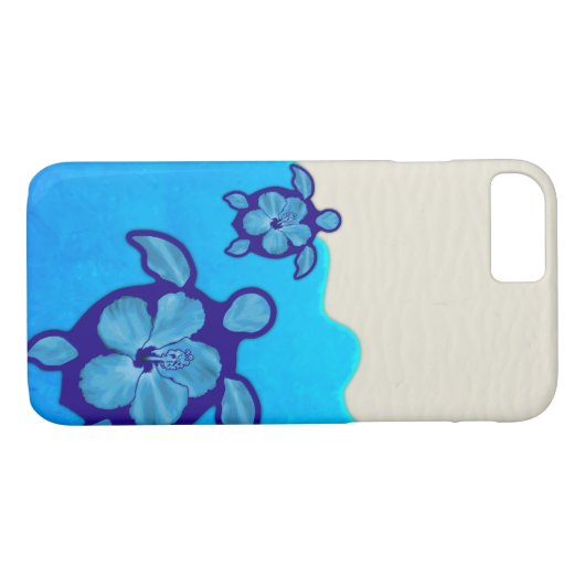 Blaue Honu Schildkröten Case-Mate iPhone Hülle (Rückseite (Horizontal))