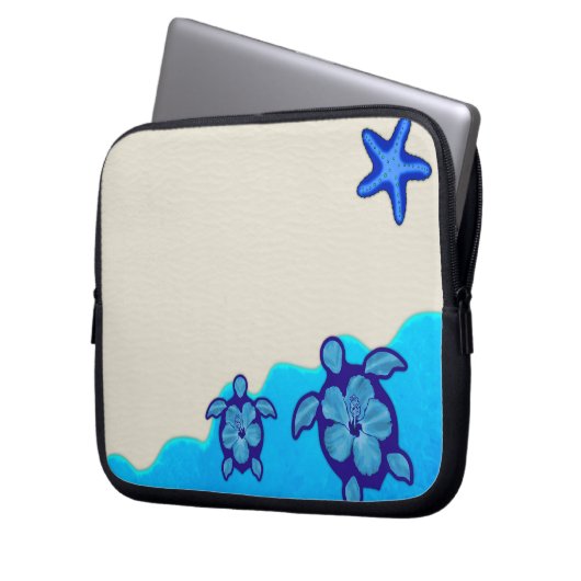 Blaue Honu Schildkröten Laptopschutzhülle (Vorderseite Links)