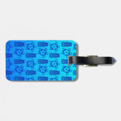 Blaue Honu und Tiki Maske Gepäckanhänger (Rückseite horizontal)