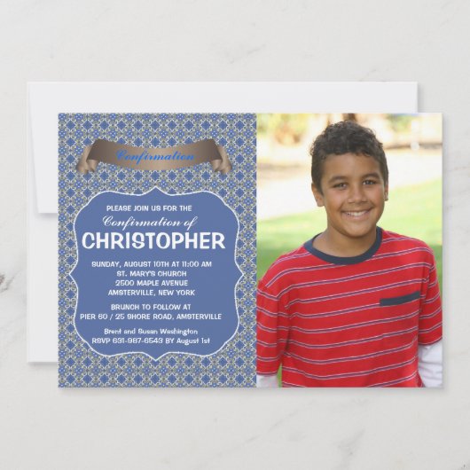 Blaue Horizont-Foto-Einladung Einladung (Vorderseite)