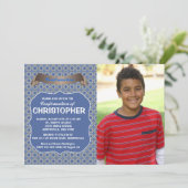 Blaue Horizont-Foto-Einladung Einladung (Stehend Vorderseite)