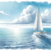 Blaue Horizont-Segelyacht Aufkleber (Vorderseite)
