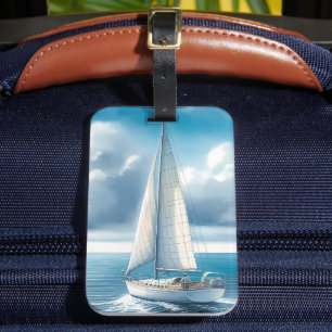 Blaue Horizont-Segelyacht Gepäckanhänger