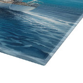 Blaue Horizont-Segelyacht Schneidebrett (Ecke)