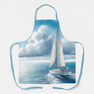 Blaue Horizont-Segelyacht Schürze