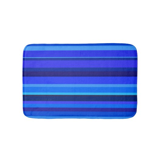 Blaue horizontale Streifen Badematte (Vorderseite)