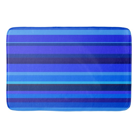 Blaue horizontale Streifen Badematte (Vorderseite)