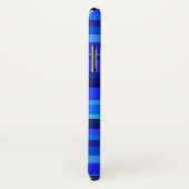 Blaue horizontale Streifen Case-Mate iPhone Hülle (Hinten/Rechts)