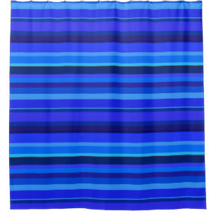Blaue horizontale Streifen Duschvorhang