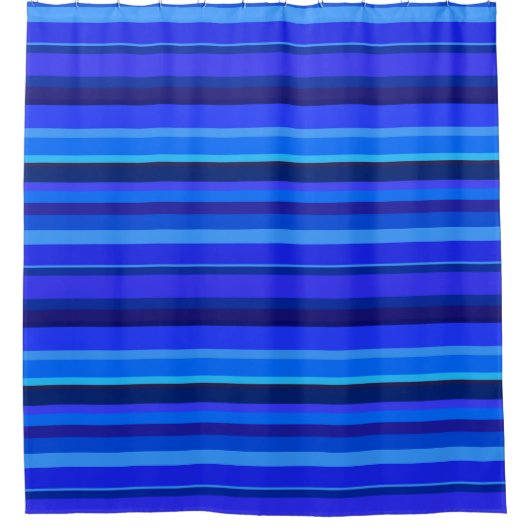 Blaue horizontale Streifen Duschvorhang (Vorderseite)