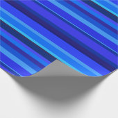 Blaue horizontale Streifen Geschenkpapier (Ecke)
