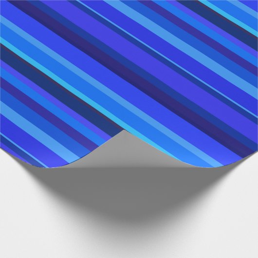 Blaue horizontale Streifen Geschenkpapier (Ecke)