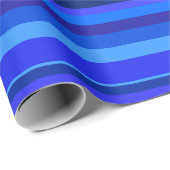 Blaue horizontale Streifen Geschenkpapier (Rolleneckpunkt)