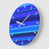 Blaue horizontale Streifen Große Wanduhr (Winkel)