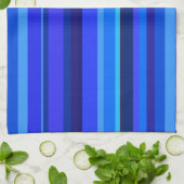 Blaue horizontale Streifen Handtuch (Gefaltet)