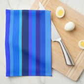 Blaue horizontale Streifen Handtuch (Viertel Falte)