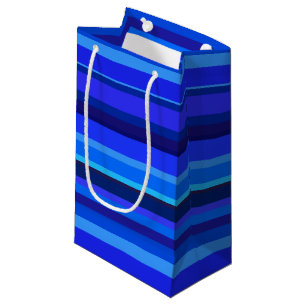 Blaue horizontale Streifen Kleine Geschenktüte