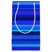 Blaue horizontale Streifen Kleine Geschenktüte (Vorderseite)
