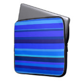 Blaue horizontale Streifen Laptopschutzhülle (Vorderseite Links)